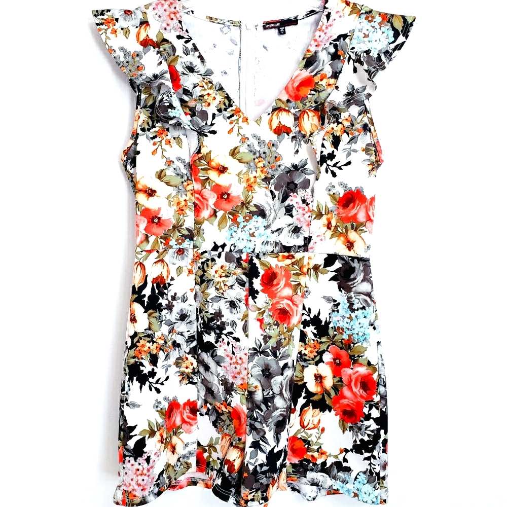 Love Culture White Garden Floral Romper